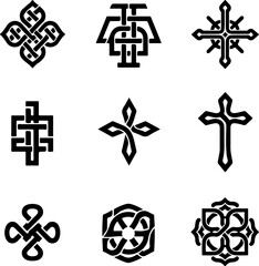 Obraz premium Celtic Tribal Cross Symbol Collection