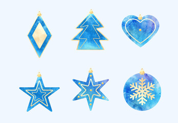 Fototapeta premium Set of Christmas tree decorations