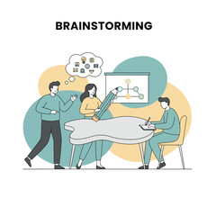 Flat Vector Illustration of Business Activities — Teamwork, Office Work, and Corporate People