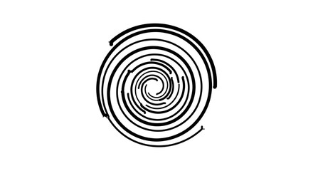 Abstract black and white spiral design is visually captivating and dynamic