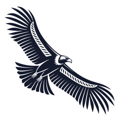 Fototapeta premium Majestic Eagle or Vulture Flying Vector Illustration.
