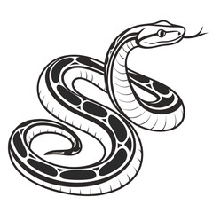 Fototapeta premium Striking Stylized Coiled Snake Vector Illustration.