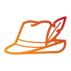 Bavarian hat line icon for Oktoberfest