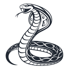 Fototapeta premium Stylized Cobra Snake Rearing Illustration.