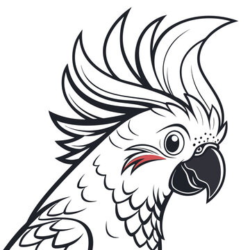 Stylized Cockatoo Bird Illustration Vector Art.
