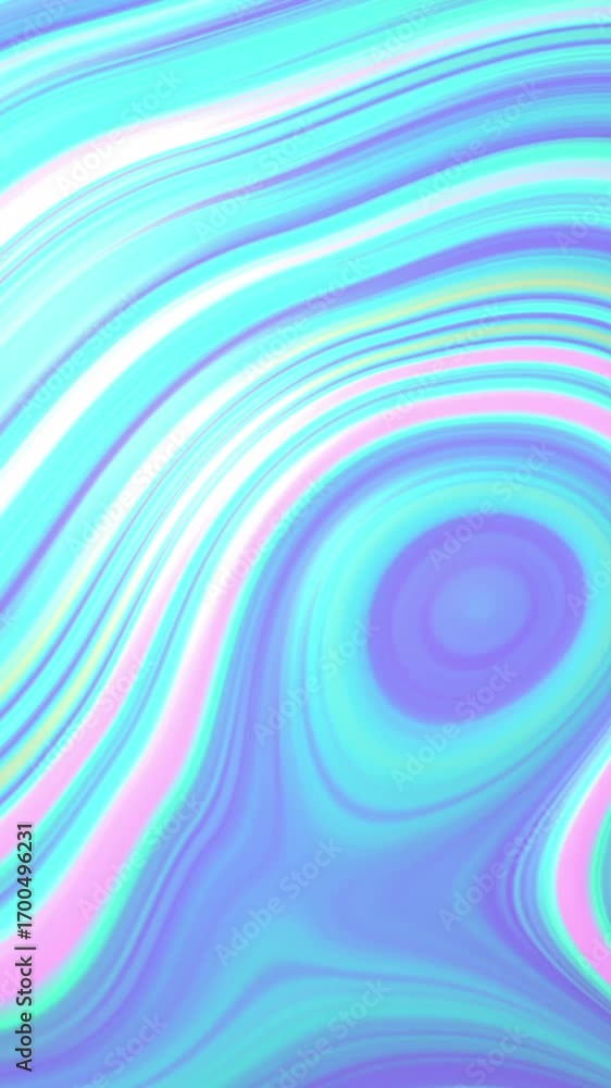 Poster animation of shapes over moving colourful background