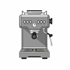 Modern Stainless Steel Espresso Machine Illustration for Coffee Lovers