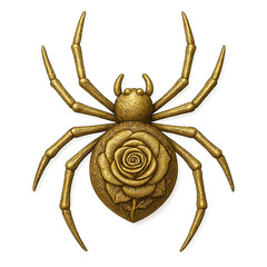 バラ模様を彫刻した豪華なゴールドスパイダー素材