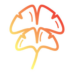 Fototapeta premium Minimalist Line gradient icon of ginkgo leaf