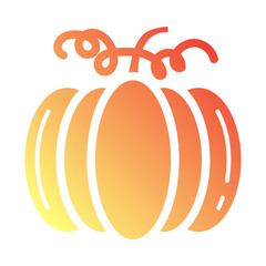Minimalist Flat gradient icon of a pumpkin