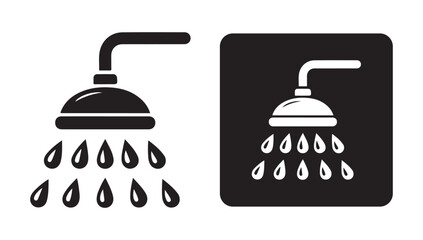 Obraz premium Shower symbol with water drop icon vector eps 10