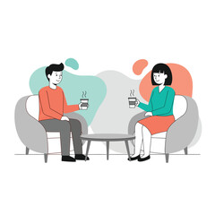 Flat Vector Illustration of Business Activities — Teamwork, Office Work, and Corporate People