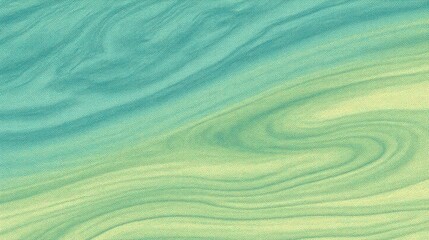 Abstract waves of turquoise and pastel green create a soothing, fluid background.