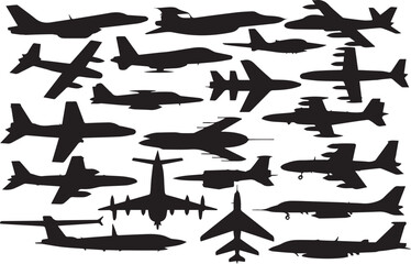 high quality vector collection of aircraft silhouettes for aviation and air transportation design ai eps jpeg png