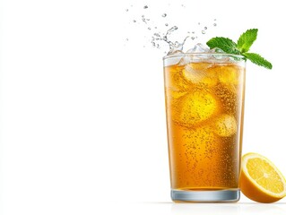 Refreshing icecold beverage in glass summer delight to quench your thirst cool