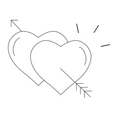 Icon for invitations wedding party married couples ring doodle vector illustrations line art simple
