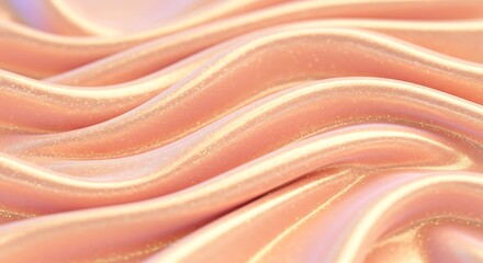 Glistening rose gold satin in elegant, gentle folds