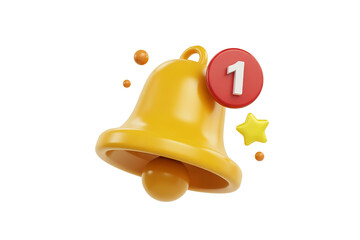 Golden notification bell with red alert badge