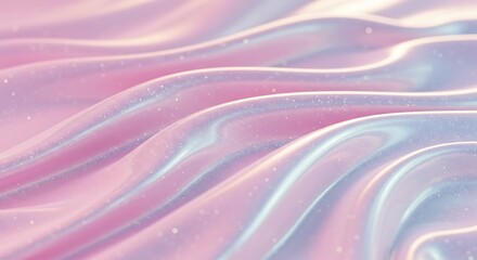 Abstract background of flowing iridescent pink silk