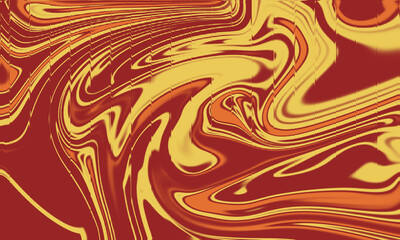 Warm abstract swirls of ochre yellow and burnt orange marbling effect texture