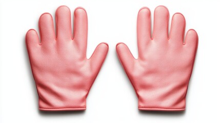 Elegant pink leather gloves touch of style and practicality on pristine white backdrop