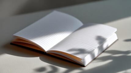 Naklejka premium blank minimalistic notebook with soft shadows and subtle textures