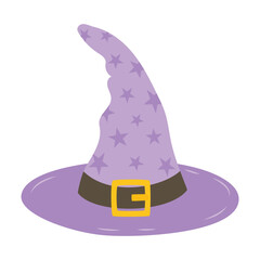 witch hat isolated, flat style