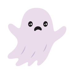 cartoon ghost isolated, flat style