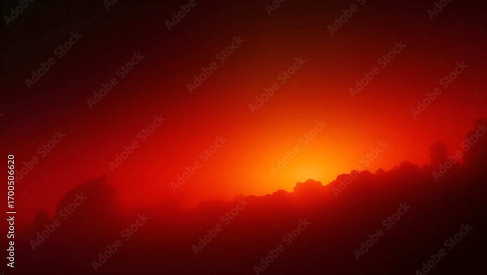 Poster gradient design shifting from vivid red to fiery orange over deep black. the glowing transparency an