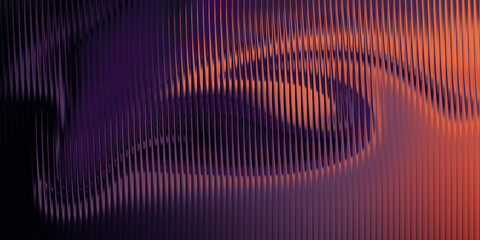 Abstract purple and orange wavy lines with a dark background