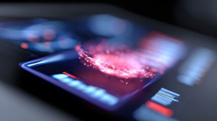 holographic 3D chart floating above futuristic digital dashboard