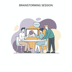 Flat Vector Illustration of Business Activities — Teamwork, Office Work, and Corporate People