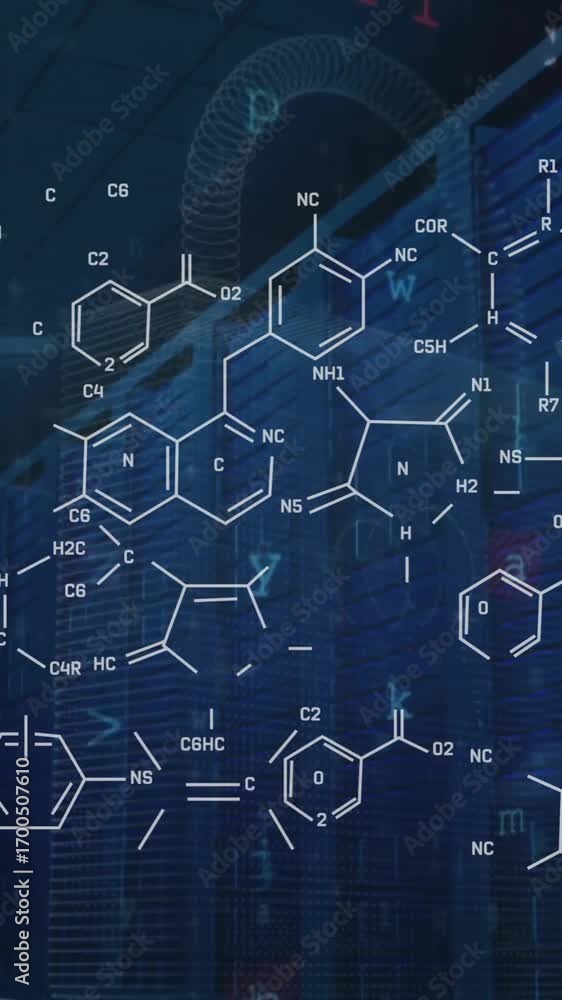 Poster animation of scientific data processing over computer servers