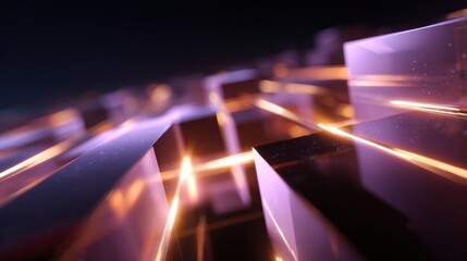 Abstract futuristic representation of success and innovation, glowing geometric patterns