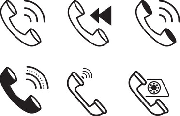 Phone Call Ring Calling line art vector icons