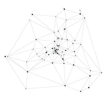 Minimalist network of interconnected brain cells and neural pathways concept for artificial intelligence, science, and technology research isolated on white background vector illustration