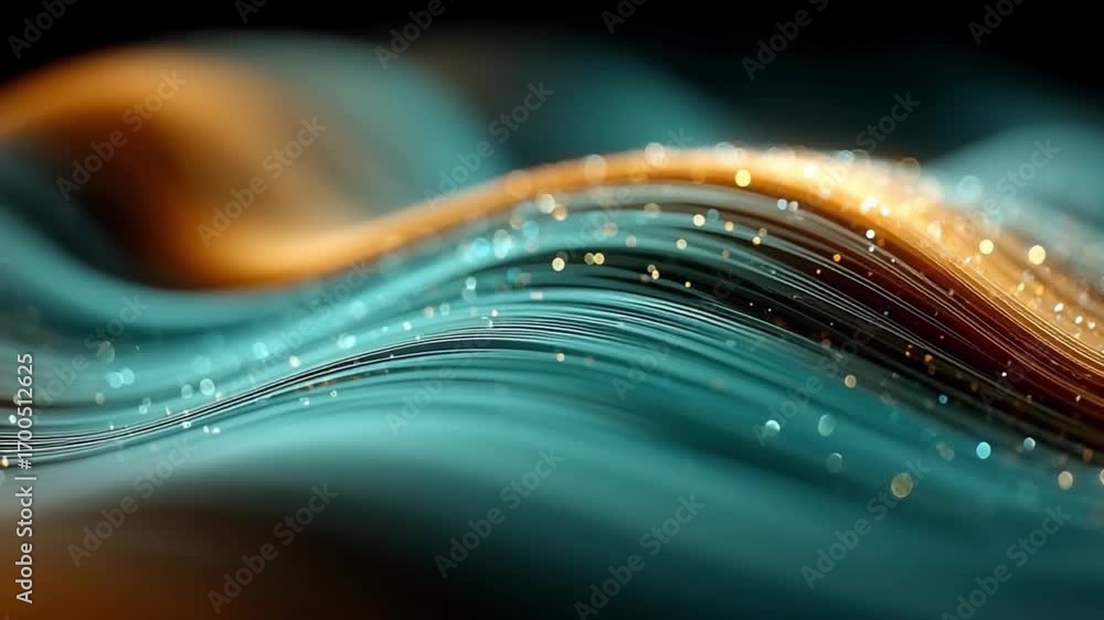 Poster abstract wave of light and color: a captivating display of undulating light and color, resembling a 
