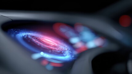 holographic 3D chart floating above futuristic dashboard