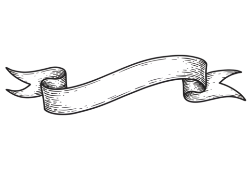 Illustration Of White Ribbon Banner Isolated On Transparent Background