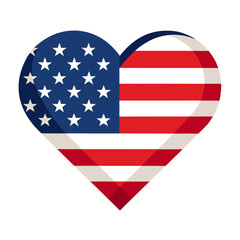 Fototapeta premium heart with american flag