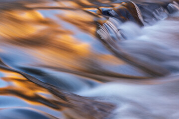 Abstract landscape of  a Bond Falls rapids captured with motion blur, Ottawa National Forest, Michigan's Upper Peninsula, USA