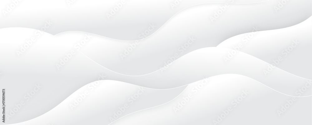 Poster abstract white luxurious paper waves background. white and light gray gradient texture wave curve li