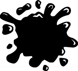 Black ink splash vector used for grunge texture artistic background and design.