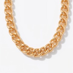 Obraz premium Gold necklace isolated on white background