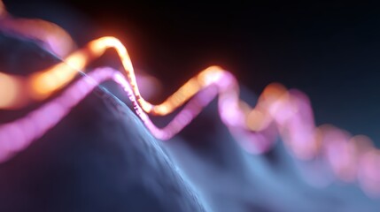 3D chart visualization with glowing lines and futuristic perspective