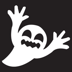 Cartoon spooky ghost illustrations for Halloween. Set of playful and scary cartoon ghost silhouettes with expressive faces, ideal for Halloween decorations, posters, invitations, or party graphics.

