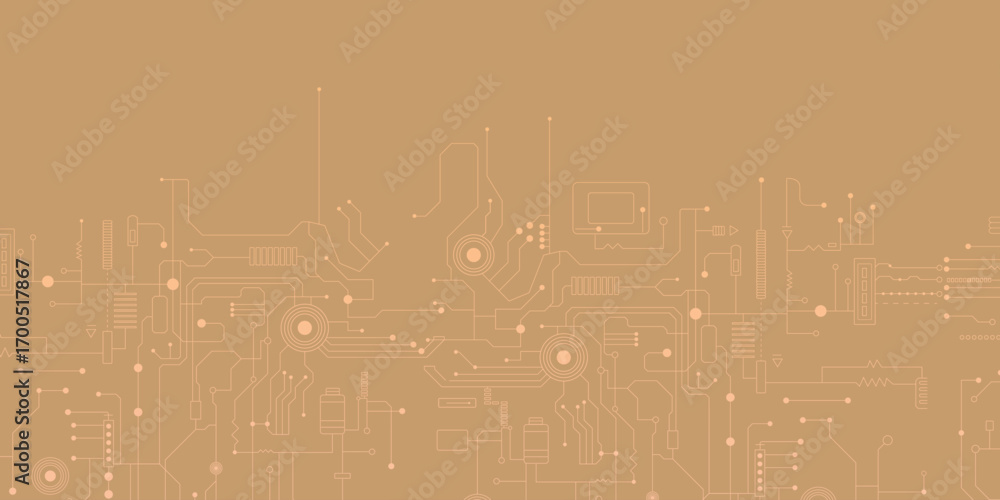 Poster circuit technology background with hi-tech digital data connection system and computer electronic de