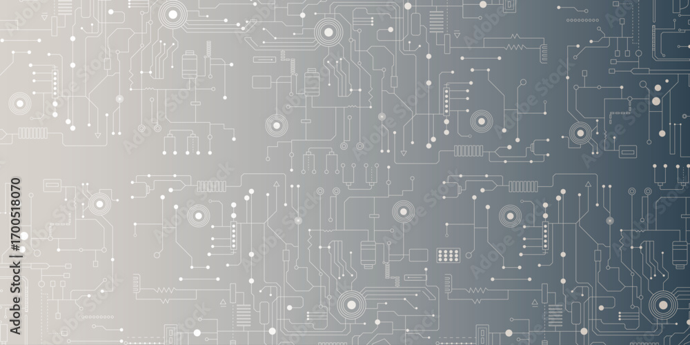 Poster circuit technology background. circuit board texture background, seamless pattern