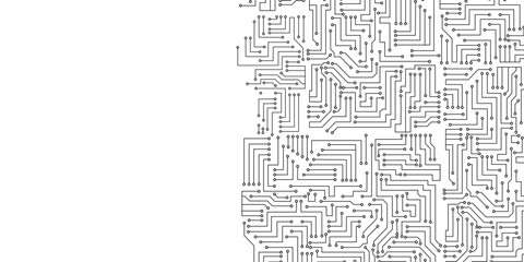 Technology circuit diagram on white background.