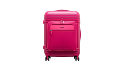 hard shell suitcases with telescopic handles and wheels are displayed against a clean white background ready for travel and adventure	
